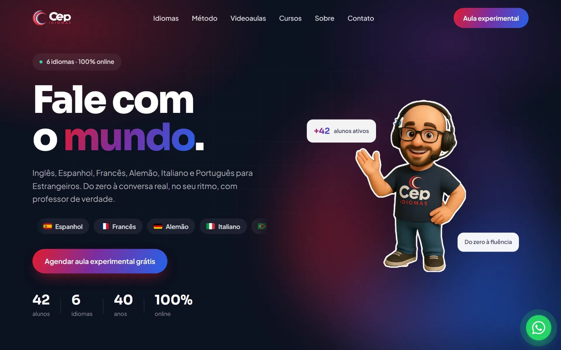 Site de CEP Idiomas, Escola de idiomas · Manaus